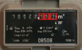 How a m³ gas meter looks